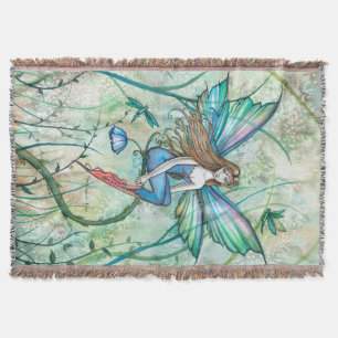 Fee in den Reben Blumenfee Fantasie Kunst Decke