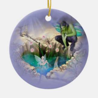 Fee in Elven Pond Vignette Keramikornament