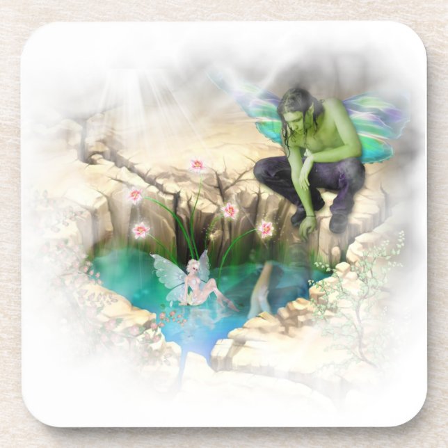 Fee in Elven Pond Vignette Untersetzer (Vorderseite)