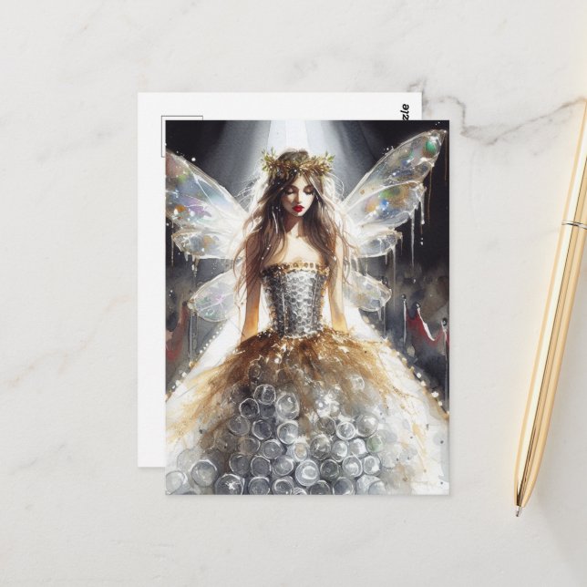 Fee in Gerecycelt Kleid auf der Mode Show Postkarte (Vorderseite/Rückseite Beispiel)