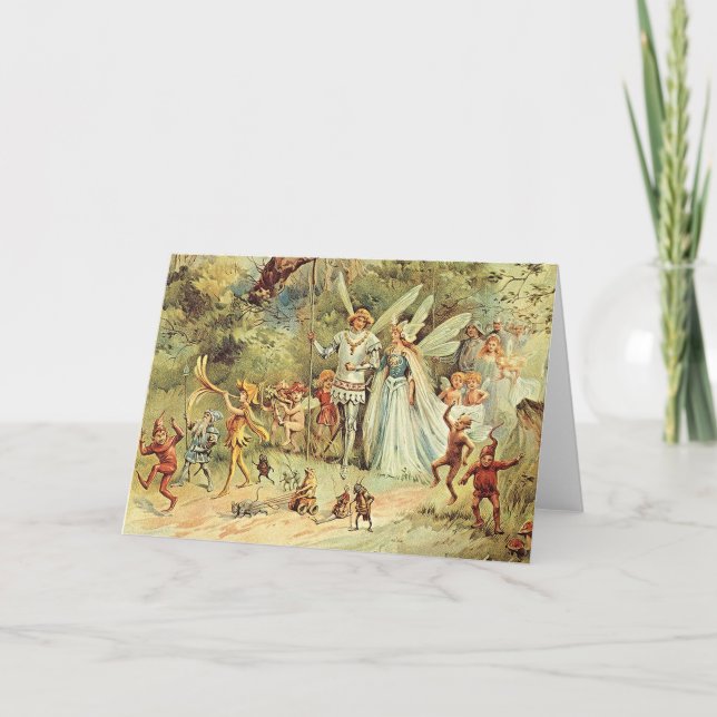 Fee King und Queen Fee Pagan Grußkarte Karte (Vorderseite)