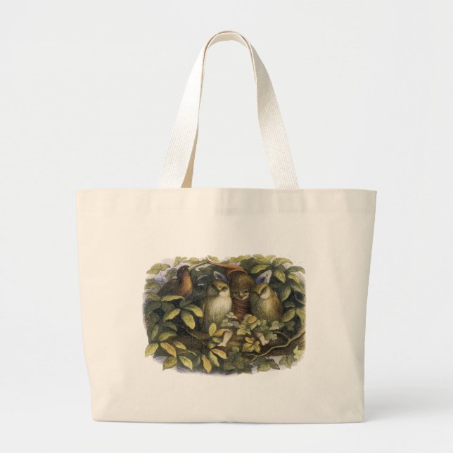 Fee mit Eulen-Tasche durch Richard Doyle Jumbo Stoffbeutel (Vorne)