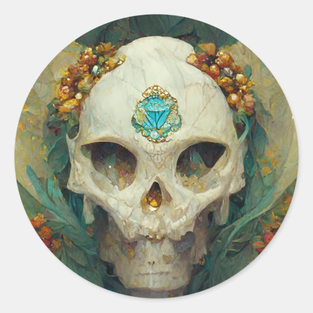 Fee Skull Fantasy Runder Aufkleber (Vorderseite)