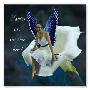 Fee und Blume "Fairies are Welcome here" Print Fotodruck