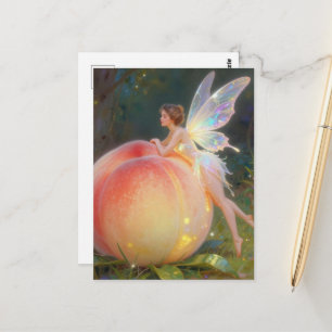 Fee und der Pfirsich Postkarte