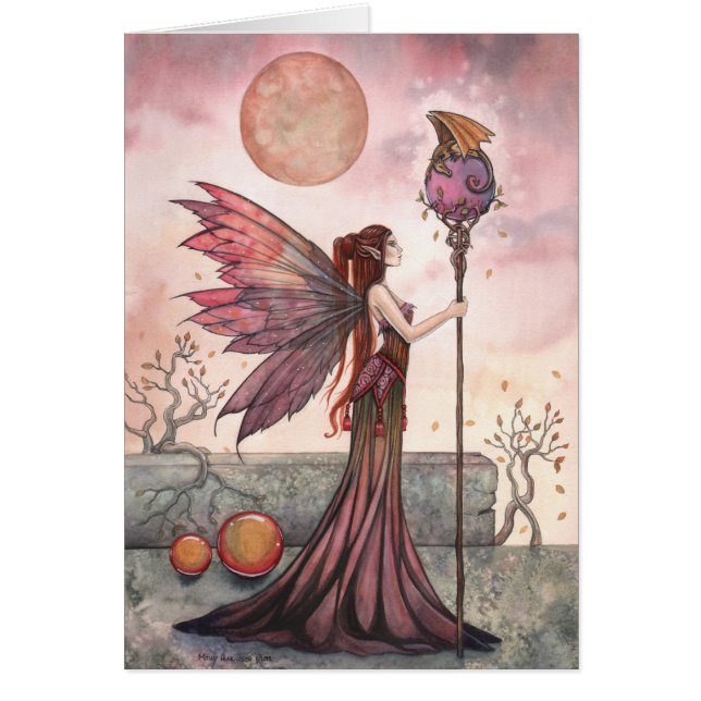 Fee und Dragon Fantasy Art Card (Vorne)