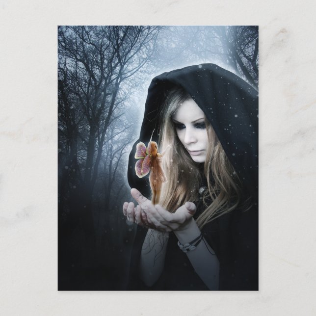 Fee und Mädchen Postkarte (Vorderseite)