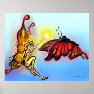 Fee- und Schmetterlingposter Poster