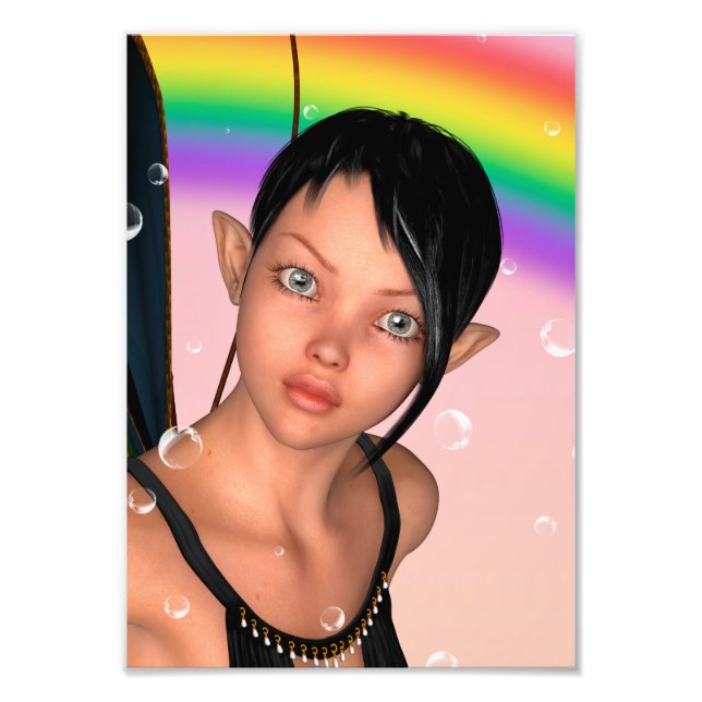 Fee unter Regenbogen Fotodruck (Vorne)