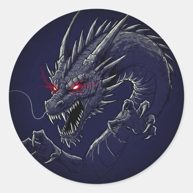 Feed Dragon Runder Aufkleber (Vorderseite)