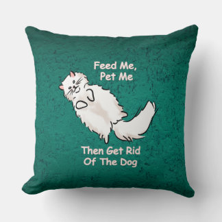 Feed Me, Pet Me Cat Throw Pillow  Kissen