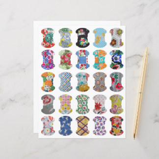 Feed Sack Whale Tail Journal Tabs Clipart Sheet