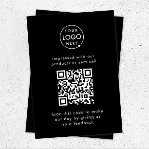 Feedback des Kunden QR Code Black Business Revie Begleitkarte