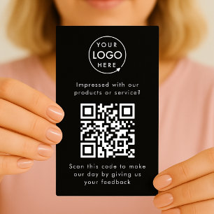 Feedback des Kunden QR Code Black Business Revie Visitenkarte