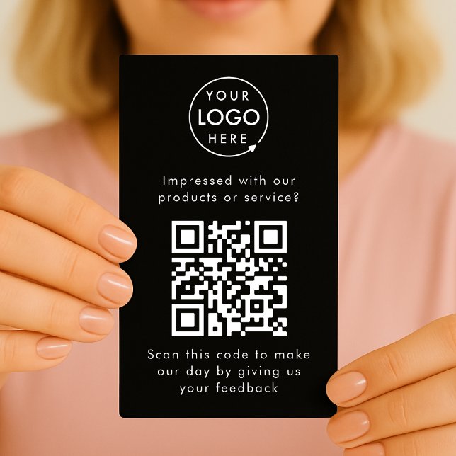 Feedback des Kunden | QR Code Black Business Revie Visitenkarte (Von Creator hochgeladen)