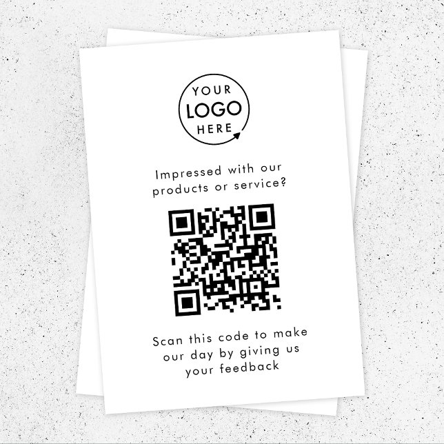 Feedback des Kunden | QR Code Business Review Begleitkarte (Customer feedback template with interactive QR code for small business customer retention.)