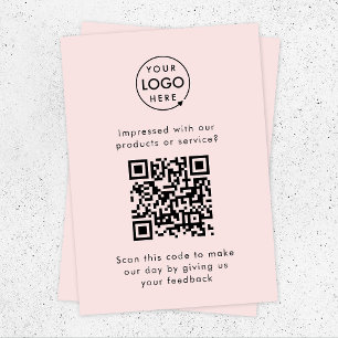 Feedback des Kunden   QR Code Business Review Pink Begleitkarte