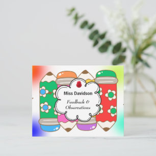 Feedback-Kommentar des Lehrers an den Schüler Mitteilungskarte