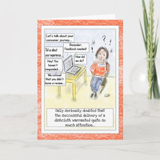 "Feedback Overload" Funny Cartoon Birthday Card  Karte (Vorderseite)