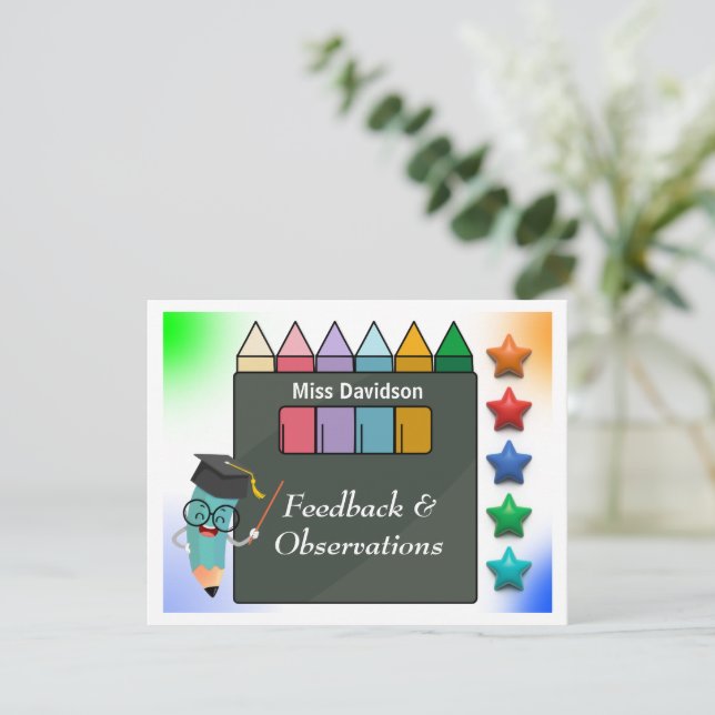 Feedback von Lehrern an Studierende Mitteilungskarte (Stehend Vorderseite)