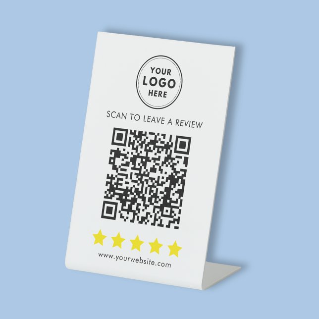 Feedback zu beruflichen Logos und QR-Bewertungen Sockelschild (Customise your own pedestal sign for your business to promote customer reviews and feedback.)