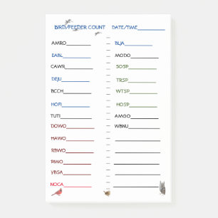Feeder Uhrenvogel, vorgedruckt, Feeder-Vögel Nachn Post-it Klebezettel
