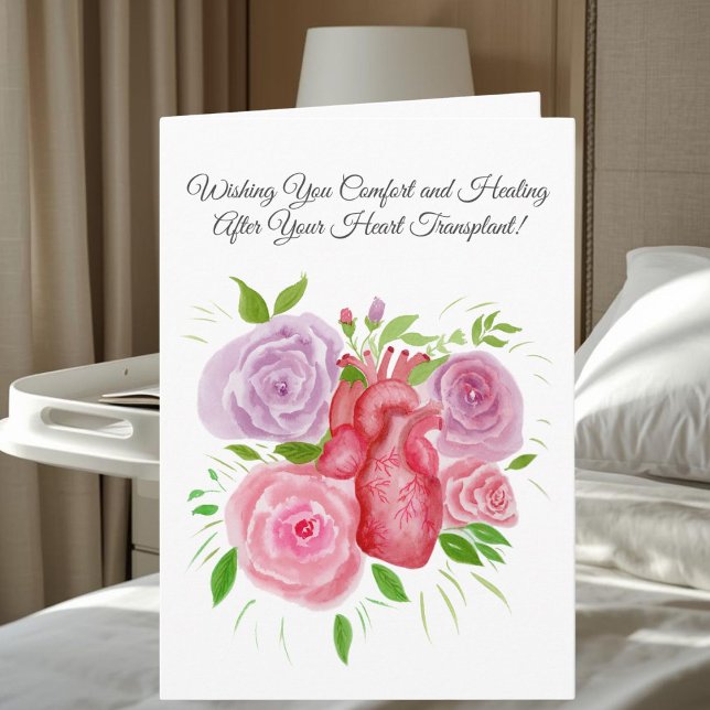 Feel Better After Heart Transplant Heart Roses Karte (Von Creator hochgeladen)