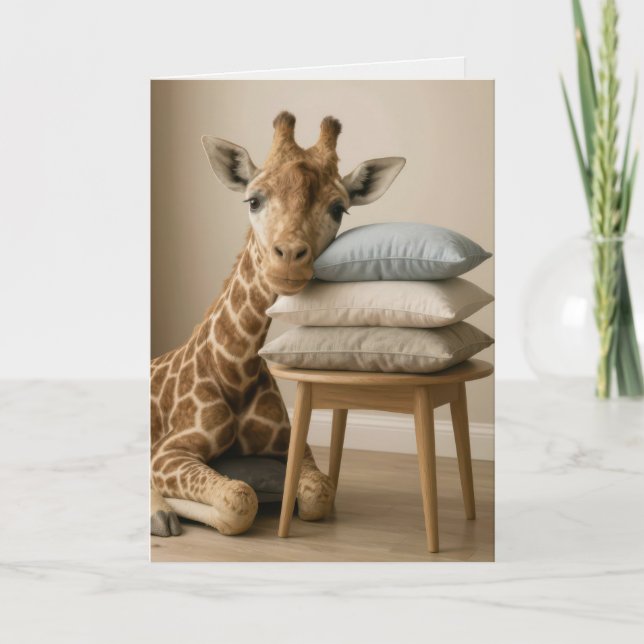 Feel Better Tired Giraffe Karte (Vorderseite)