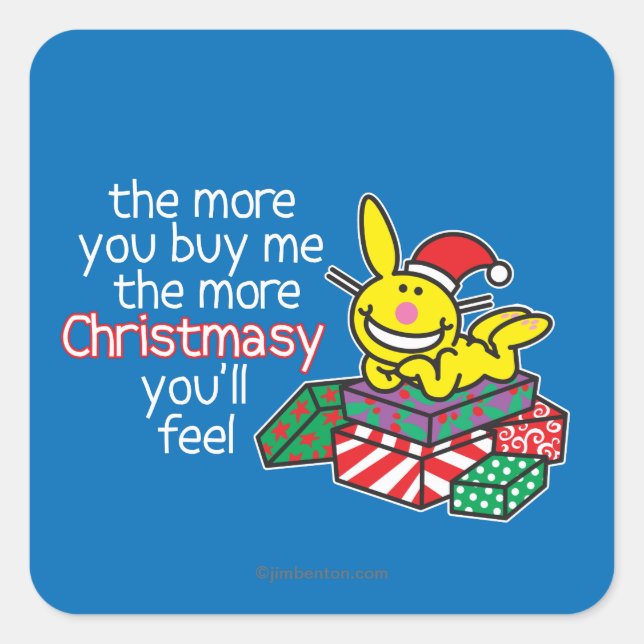 Feel Christmasy Quadratischer Aufkleber (Vorderseite)