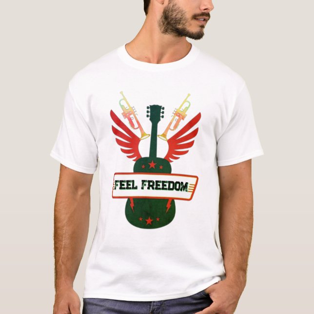 Feel Freedom Music T-Shirt | Freefit Men's Basic C (Vorderseite)