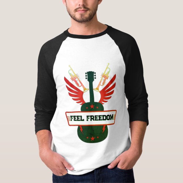 Feel Freedom Raglan T-Shirt | Freefit Men 3/4 Slee (Vorderseite)