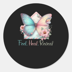 Feel Heal Reveal Runder Aufkleber