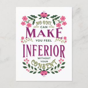 Feel inferior Eleanor Roosevelt Frauenrechte Postkarte