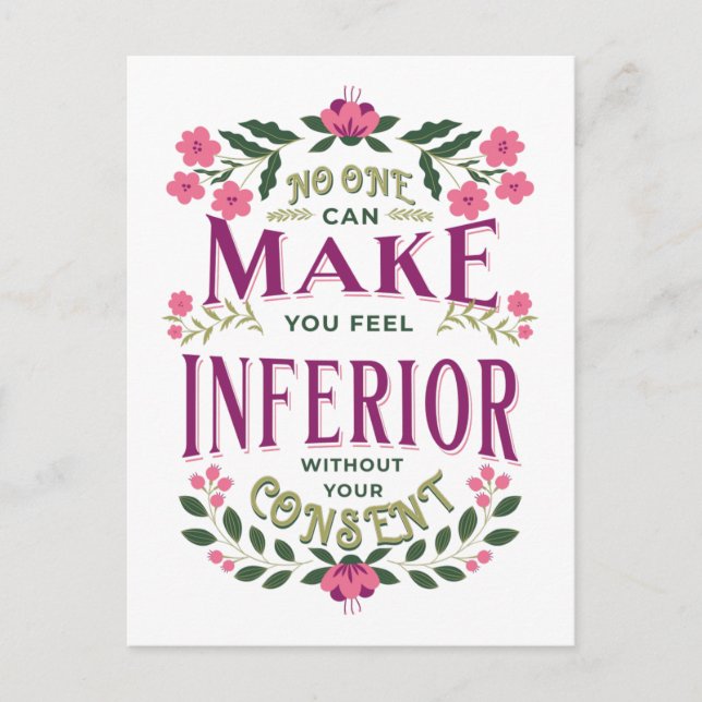 Feel inferior Eleanor Roosevelt Frauenrechte Postkarte (Vorderseite)