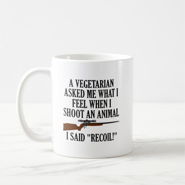 Feel Recoil Funny Junting Mug Kaffeetasse (Links)
