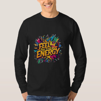 FEEL THE ENERGY – Neon Lightning Heart Shirt