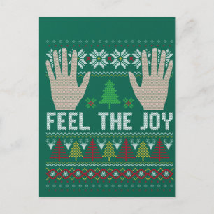 Feel the Joy Ugly Holiday Design Postkarte