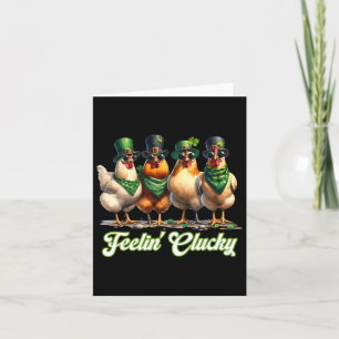 Feelin' Clucky Chickens Lover St Patrick's Day Wom Karte