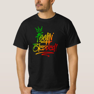 Feelin' gesegnete Rasta Graffiti Tag Style Reggae T-Shirt