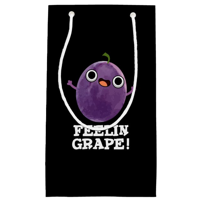 Feelin Grape Funny Frucht Pun Dark BG Kleine Geschenktüte (Vorderseite)