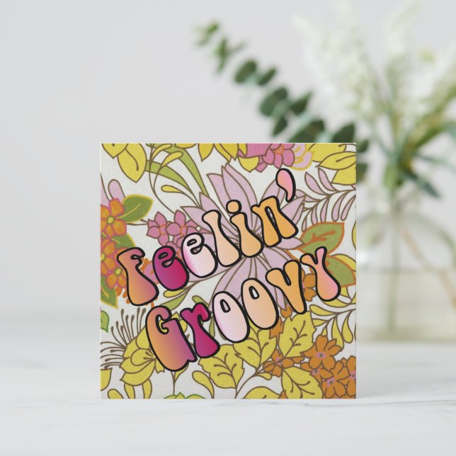 Feelin' Groovy Einladung (Stehend Vorderseite)