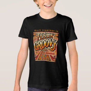 Feelin Groovy Kids Personalisiert Retro 70er Vinta Tri-Blend Shirt