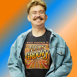 Feelin Groovy Personalisiert Retro 70er Vintag Tri-Blend Shirt