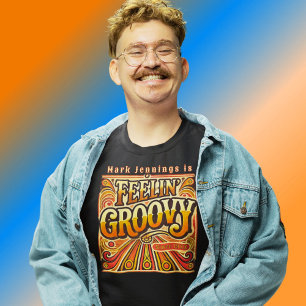 Feelin Groovy Personalisiert Retro 70er Vintag Tri-Blend Shirt