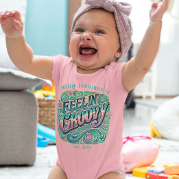 Feelin' Groovy Retro 70er Vintag Psychedelic Baby Strampler