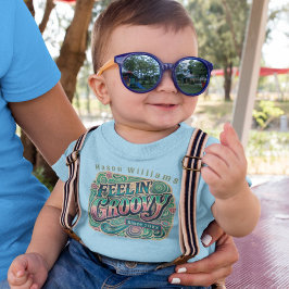 Feelin' Groovy Retro 70er Vintag Psychedelic Blue Kleinkind T-shirt