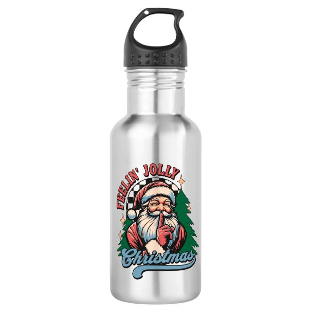 Feelin’ Jolly Christmas Sant Edelstahlflasche (Vorderseite)