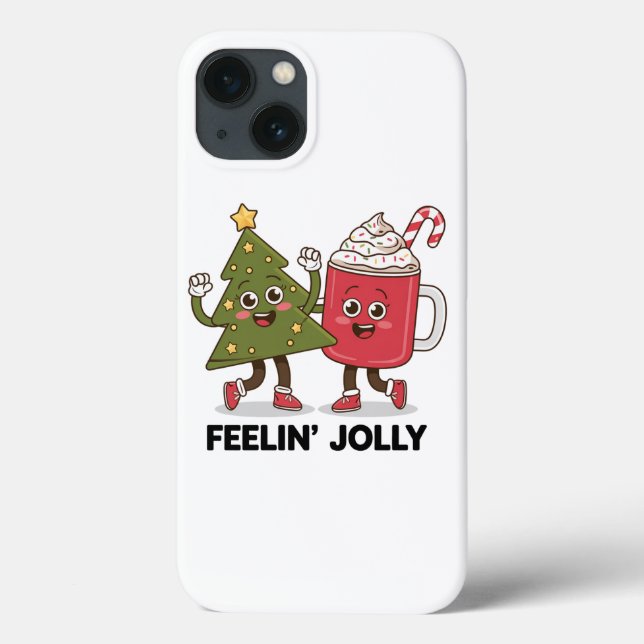 Feelin Jolly Christmas Tree Kaffee Lover Winter Case-Mate iPhone Hülle (Rückseite)