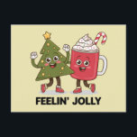 Feelin Jolly Christmas Tree Kaffee Lover Winter Postkarte<br><div class="desc">Feelin Jolly Christmas Tree Kaffee Lover Winter</div>