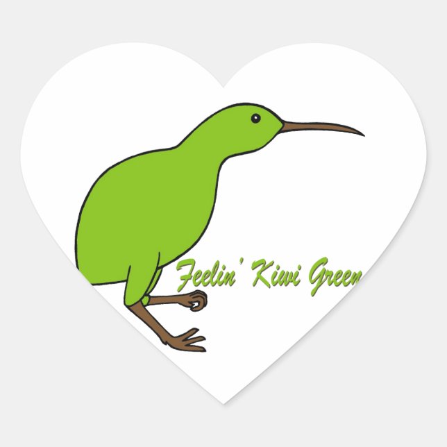 Feelin' Kiwi Green Herz-Aufkleber (Vorderseite)